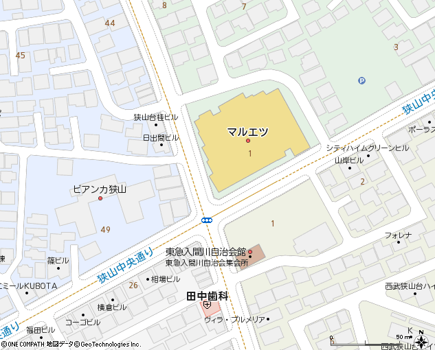 狭山支店付近の地図